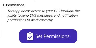 Allow permissions of Location and SMS