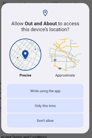 Allow permissions of Location 