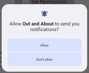 Allow permissions of Notifications