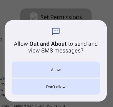 Allow SMS permissions